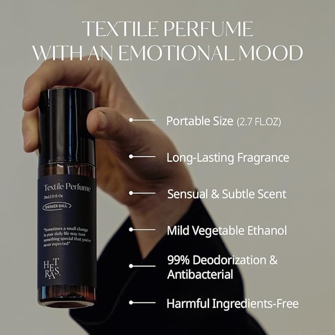 hetras Textile Perfume | Soosunhwa - Elegant Daffodils Scent | Long-Lasting Subtle Fragrance Wrinkle Release Spray | Travel-Size Linen Freshener | Made with Natural Essential Oils, 2.7 fl. oz.