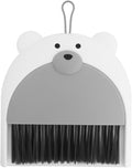 Small Broom and Dustpan Set Mini Hand Broom and Brush Set Handheld Broom and Dust Pan Set - Cute Bear Design, Compact Cleaning Tool for Desktop Countertop Table Windowsill Home Kitchen