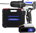 Cordless Drill Set, 21V Electric Power Drill Driver Kits, 19+1 Position Power Drill Kit With 1.5Ah Battery & 1H Fast Charger, 2 Variable Speed Drill LED Light Tool Box Set for Home Repair Tool Kit