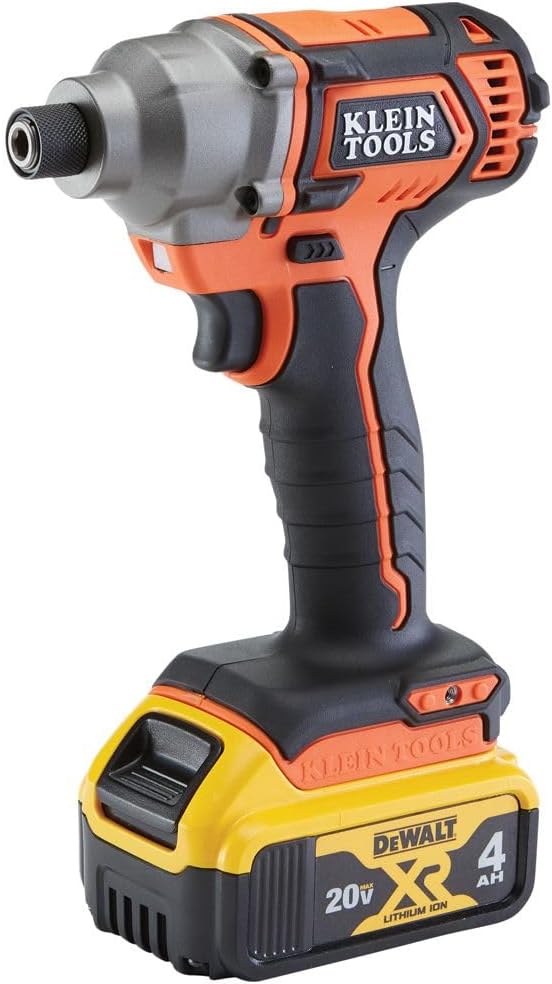 Klein Tools BAT20CD1 1/4-Inch 20V Battery-Operated Impact Driver Kit, Compact Design for Excellent Control in Tight Spaces