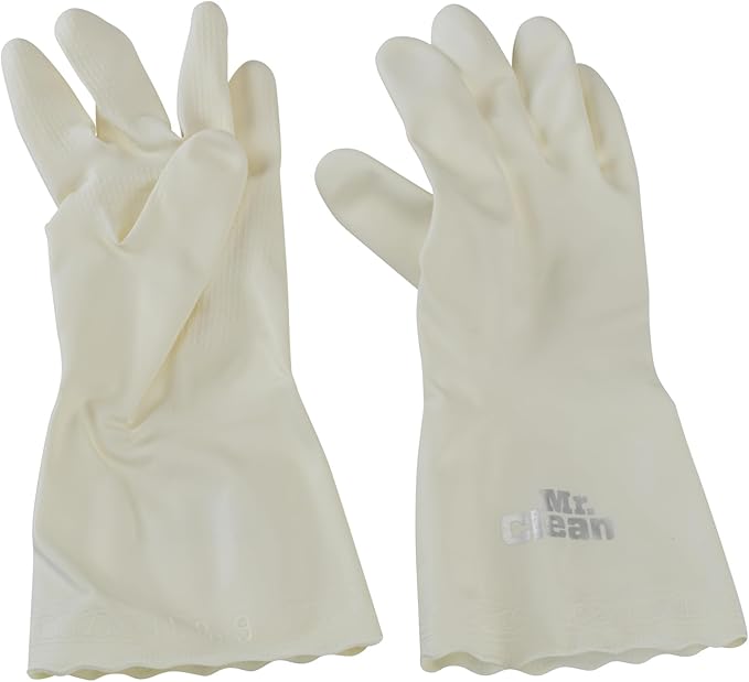 Mr. Clean Bliss Premium Reusable Latex-Free Vinyl Cleaning Gloves with Non-Slip Grip, Large