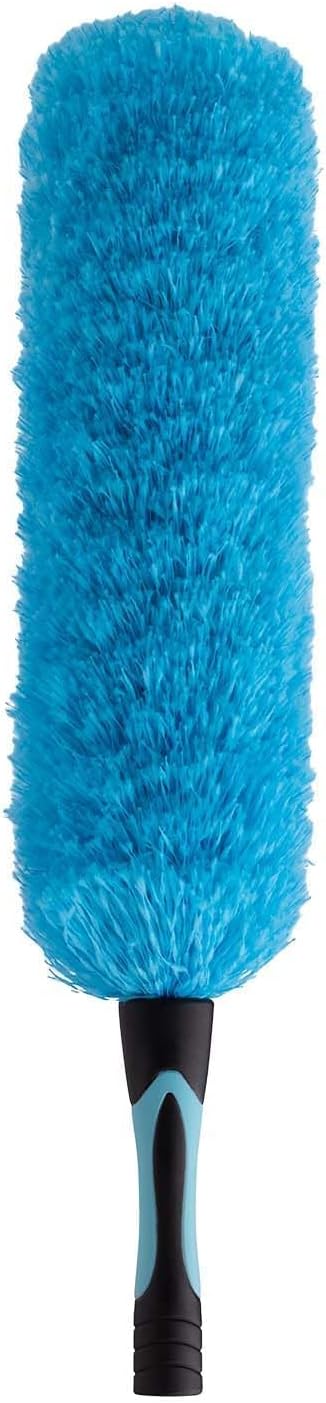 20 Foot High Reach Ceiling Fan Duster with 5-12ft Heavy Duty Extension Pole, Microfiber Feather, Cobweb Duster, Window Squeegee Kit, Cleaning Gloves