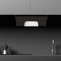 10-inch Paper Plate Dispenser - Bamboo Paper Plate Dispenser Under Cabinet, Kitchen Counter Vertical Holder Organizer Countertop Caddy Rack Black