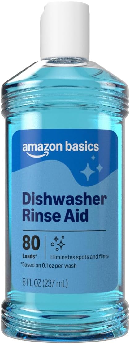 Amazon Basics Dishwasher Rinse Aid, 8 Fl Oz, Pack of 3