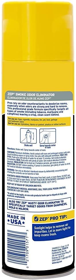 OBS - Zep Smoke Odor Eliminator Aerosol - 16 oz (Pack of 2) ZUSOE16 - Eliminate Cannabis (Marijuana) and Tobacco Odors