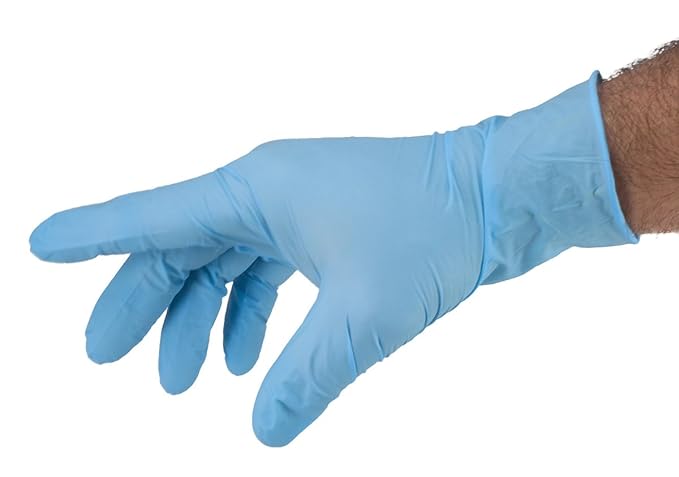 Safeguard Nitrile Disposable Gloves, Powder Free, Food Grade Gloves, Latex Free, 100 Count, Small Size, Blue