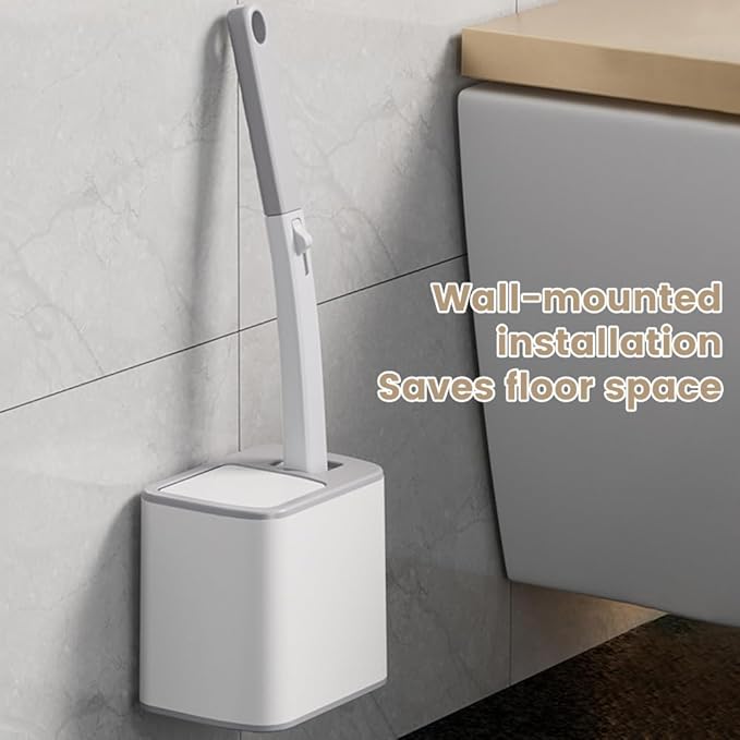 Disposable Toilet Brush Cleaning System with 24pcs Refill Pad Replacement Heads, Toilet Cleaning Stick, Wall-Mounted Toilet Wand Kit for Bathroom Maintenance, Toilet Brush with Holder