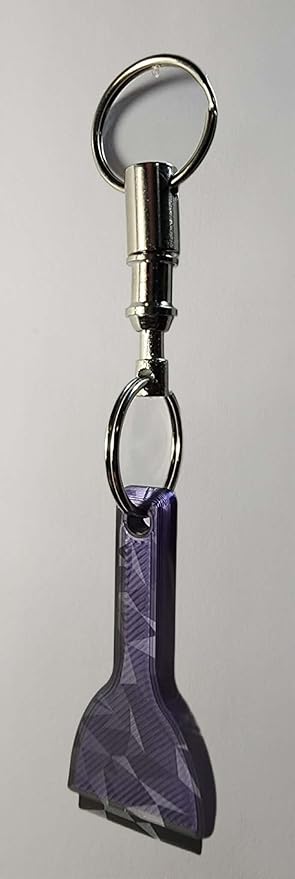Pocket Squeegee Keychain, Compact Blade with Quick-Release Ring, for Eyeglasses, Helmet Visors, Side Mirrors and Camera Lenses (Purple)