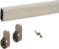 Oval Closet Rod CUSTOM CUT TO SIZE. Up to 92 inches long! Choose Finish. Includes End Supports.