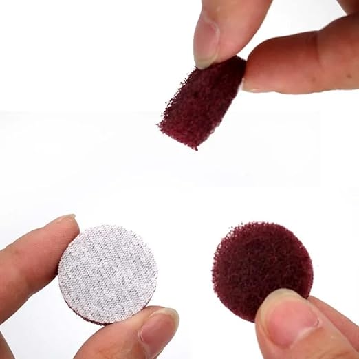 60 PCS 1 Inch Multi-Purpose Flocking Scouring Pad 400-800 Grit Duty Nylon Cloth for Polishing & Grinding,800 (Fine)