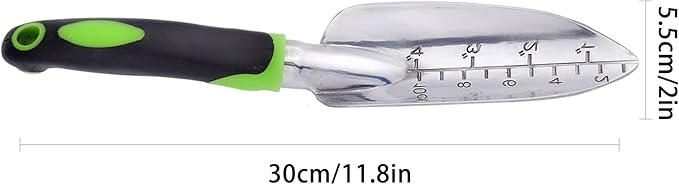 Garden Trowel & Hand Wide Shovel Pointed with Soft Rubberized Non-Slip Ergonomic Handle for Planting, Transplanting, Weeding, Moving and Smoothing Soil - Gardening Gift (Style 2)