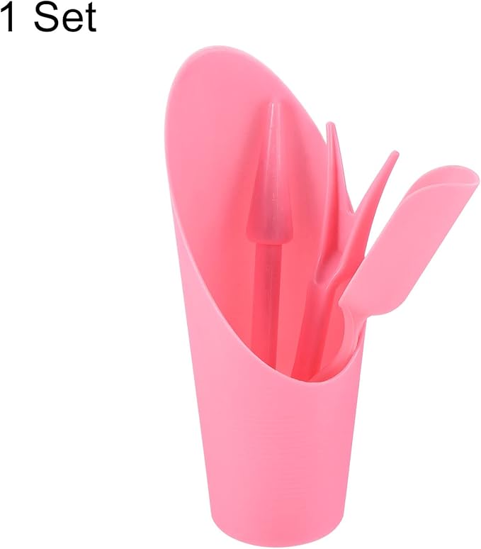 MECCANIXITY Garden Shovel Hand Tools Transplanting Succulent Cultivation Digging Scoops Kits, Pink