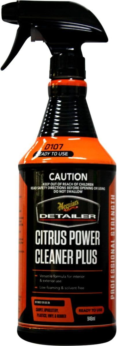 Meguiar's D107 Citrus Power Cleaner Plus, DRTU10732, All-Purpose Cleaner Car Interior Cleaner, Low-Foaming Interior Car Cleaner Removes Grease, Grime, and Stains - 32 oz Spray Bottle