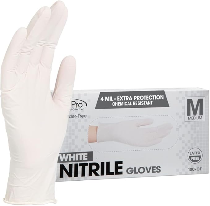 ForPro Disposable Nitrile Gloves, Chemical Resistant, Powder-Free, Latex-Free, Non-Sterile, Food Safe, 4 Mil