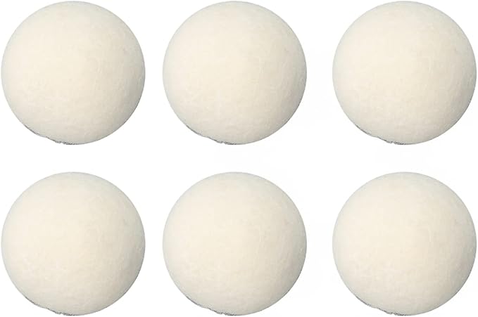 ZJchao 6 Pack Wool Dryer Balls for Laundry High Density Wool Drying Balls Reduce Static Cling Shorten Drying Time Reusable with Softener Alternative for Clothes Baby Delicates (5cm)
