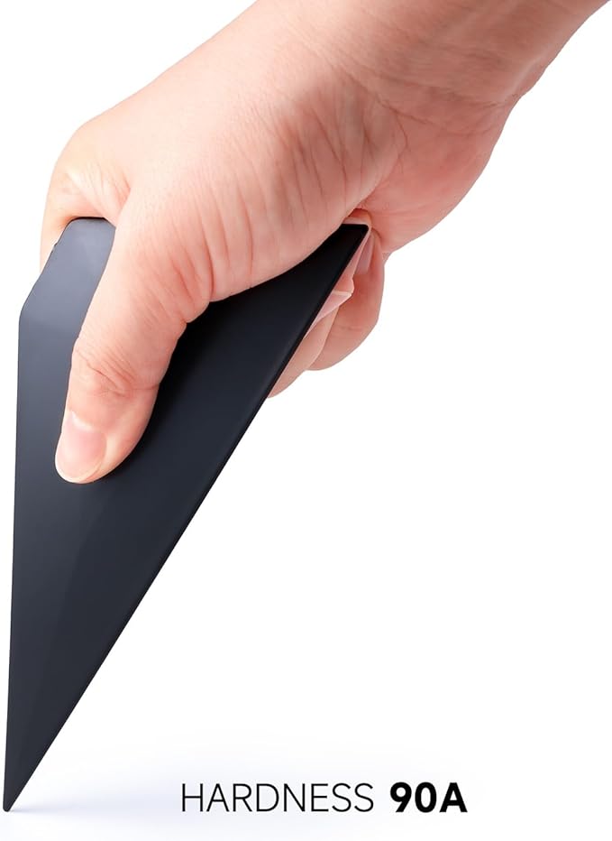 FOSHIO Small Squeegee Window Tinting Tools, Triangle Car Wrap Vinyl Tucking Tool, for Wrapping, Wallpaper Smoothing, Film Application Kit (Black)