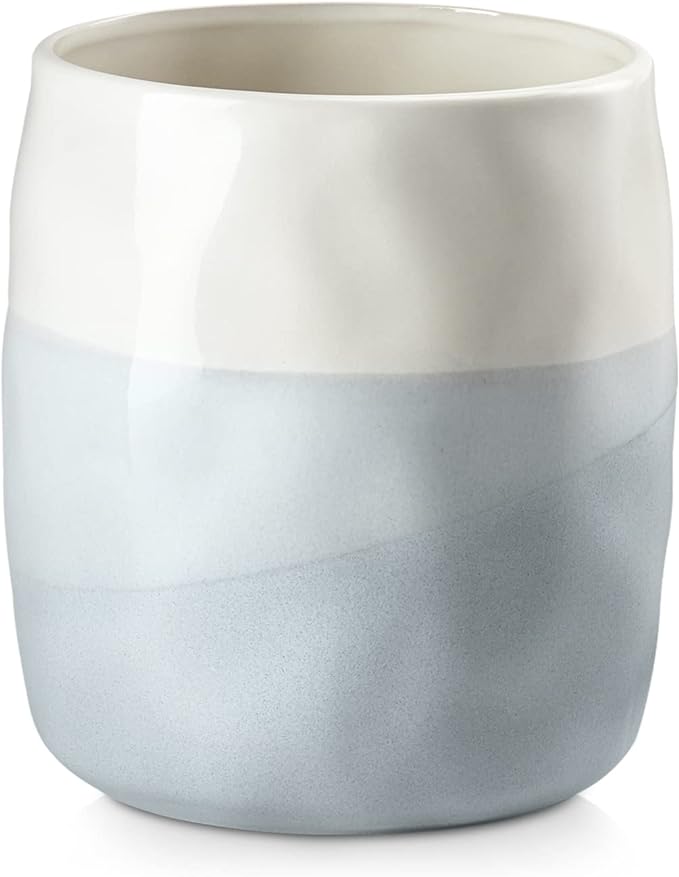 DOWAN Utensil Holder, 6.5″ Large Utensil Holder for Kitchen Counter, Ceramic Utensil Crock with Table-Protection Cork Mat, Utensil Organizer Caddy for Tongs, Spoons