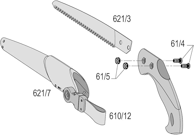FELCO 621 Pruning Saw – Straight Pull-Stroke Saw for Tree Trimming & Forestry | Tree Branch Cutter | Handsaw with Tapered Hardened Steel 9.5" Blade, Non-Slip Handle, Carrying Sheath, Swiss Precision