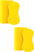Multi-Purpose Sponges for Cleaning - Yellow 4 Pack, Large Sponges for Car Washing, Tile & Grout, All Purpose Cleaning