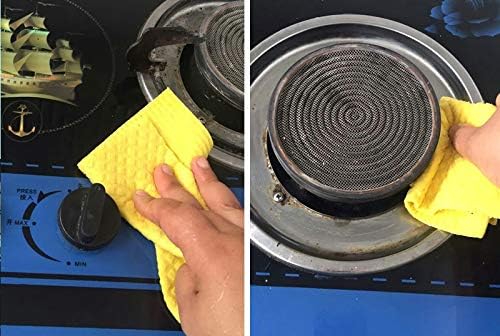 Reusable Cleaning Cellulose Sponge Cloths Absorbent Wipes Clean Kitchen Car Dish Eco-Friendly Dishcloth Hand Towel Auto - 1pack (5pcs) - Non Vacuum