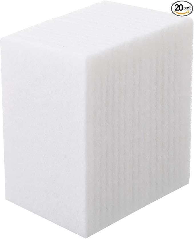 20 Pieces White Scrubbing Pad Non Scratch Scouring Pads Non Woven Scouring Sponge Multipurpose Abrasive Multi Surface Scrubber for Cleaning Polishing(4.5 x 9.8 Inch)