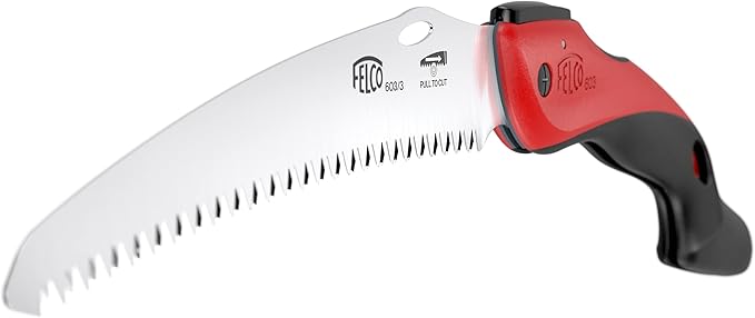 FELCO 603 Folding Pruning Saw – Curved Pull-Stroke Saw for Tree Trimming & Elevated Cut | Tree Branch Cutter | Folding Handsaw with Chrome-Plated 8" Blade, Non-Slip Handle, Blade Lock, Swiss Precision