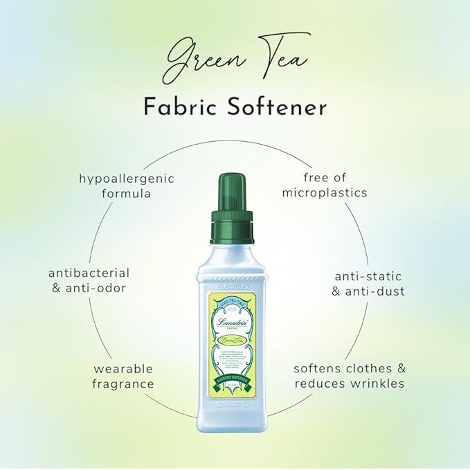 Laundrin Botanical Laundry Softener Good Time Green Tea, 2pk - Fabric Softener Liquid - Eco-Friendly & Plant-Based Softener - Laundry Scent Boosters - Laundry Fabric Softener - Fabric Scent Softener