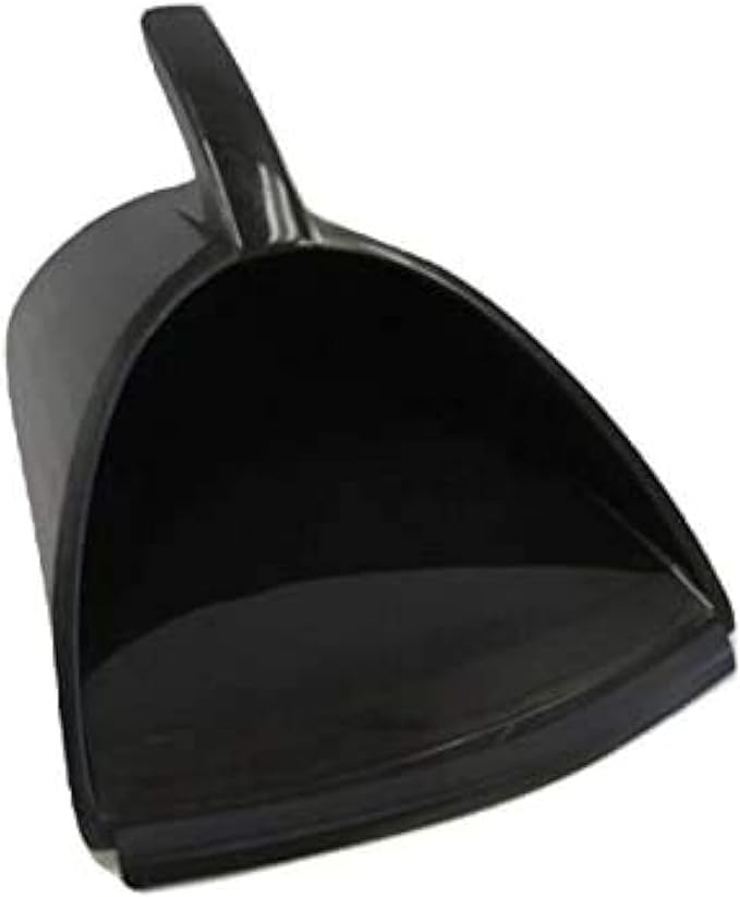 HandyPan Heavy Duty Dustpan, Black - Large Dust Pan Made in the USA with Tight Seal Lip to Keep Dust, Dirt, Debris In-Great for Home, Shop, Garage, Use-Stackable, Standing Dustpan for Wet or Dry Tasks