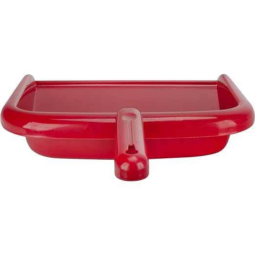 SPARTA Large Handheld Dustpan with Hanging Hole, Heavy-Duty Plastic Dustpan with Wide Lip for Countertops and Surfaces, Plastic, 10 Inches, Red