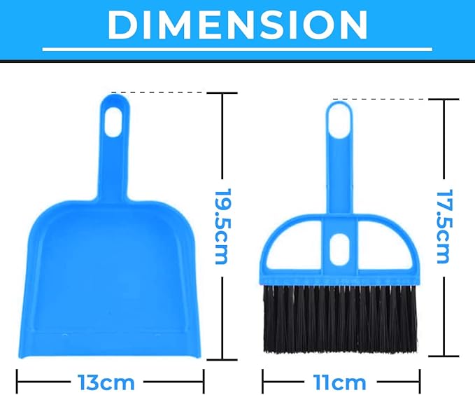 Mini Broom and Dustpan Set - Compact Cleaning Kit for Home, Car, Camping, Small Spaces, Pet Cleanup, and Travel - Durable Small Broom and Dustpan Set Mini - Mint Green Broom