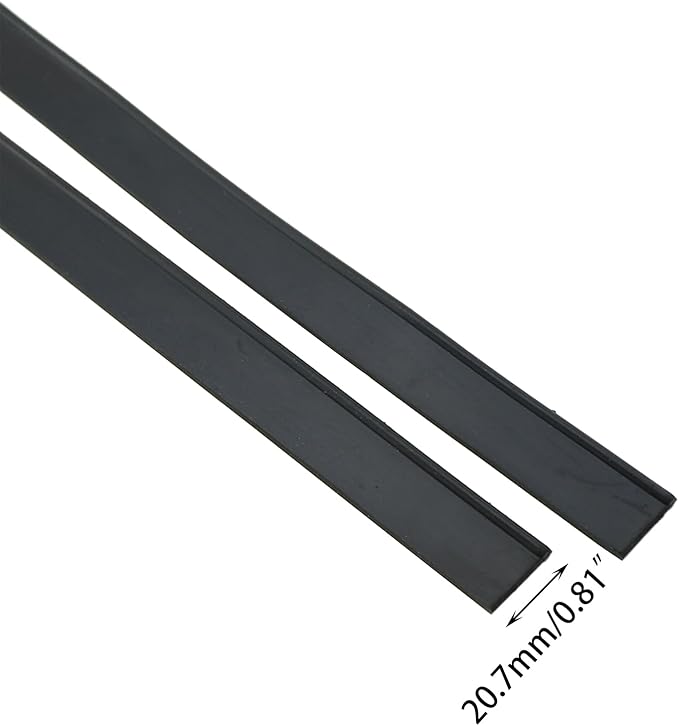 DGZZI 4PCS Black Glass Squeegee Rubber Strip 45cm Wiper Replacement Parts Window Cleaning Dust Removal Scraper Suitable for Bathroom Wall Mirror Tiles Marble Countertops