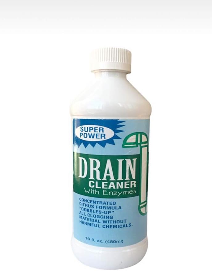 Drain Cleaner with Enzymes - Instant Clog Remover for Household or Commercial Space | Powerful Liquid Declogging Removes Grease, Hair, Food or Grime Buildup | Kitchen and Toilet Sink Opener | 1 Bottle