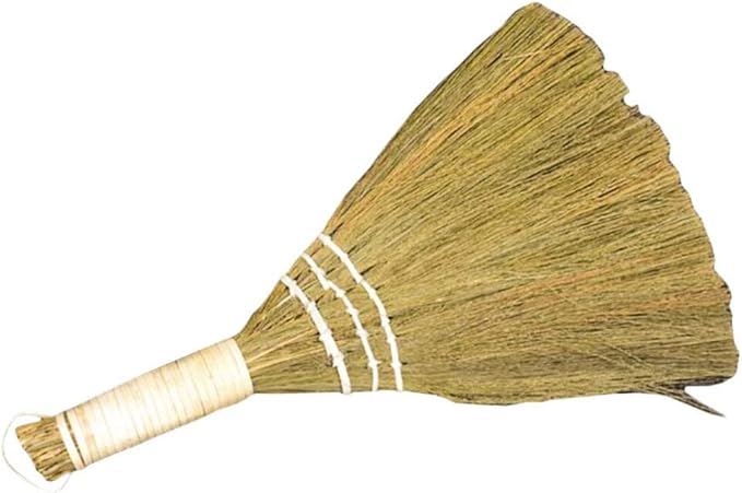 Sweeping Broom Palm Broom Small Natural Whisk Retro Vietnamese Sweeping Desk Cleaning Brush for Courtyard Garage Lobby Mall Market Sidewalks Decks