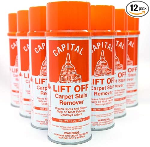 Capital Lift Off Professional Strength Carpet Stain Remover,15 oz can, Case of 12