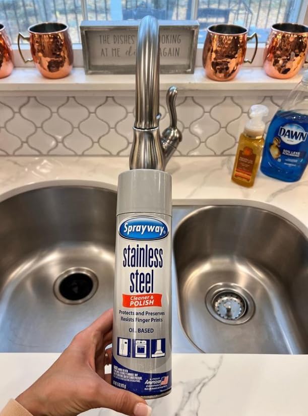Sprayway SW841R Oil-based Stainless Steel Cleaner and Polish, Protects and Preserves, Resists Streaks and Finger prints, 15 Oz.