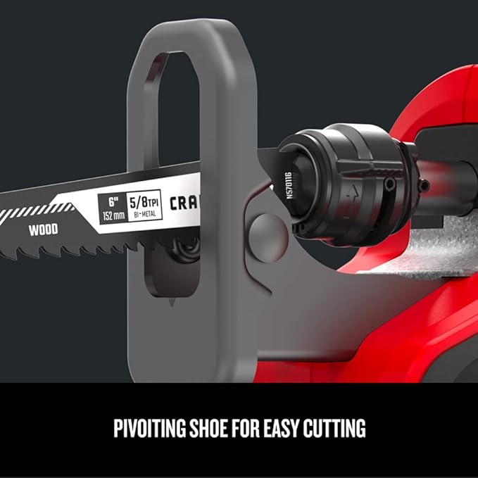 CRAFTSMAN V20 Reciprocating Saw, Cordless, 3,000 RPM, Variable Speed Trigger, Quick Easy Blade Change, Bare Tool Only (CMCS300B)