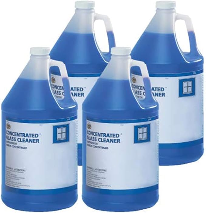 Zep Concentrated Glass Cleaner - 1 Gallon (Case of 4) 105225 - Heavy-Duty Formula for Removing Fingerprints, Dirt, Soil, Dust, Surface Smears, and Grime
