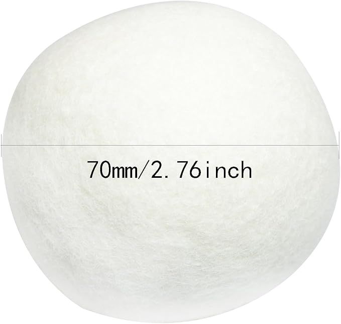 3PCS Laundry Drying Balls White Wool Drying Agents Eco Friendly Soft Material Diameter 7cm/2.75in Reusable Anti Static