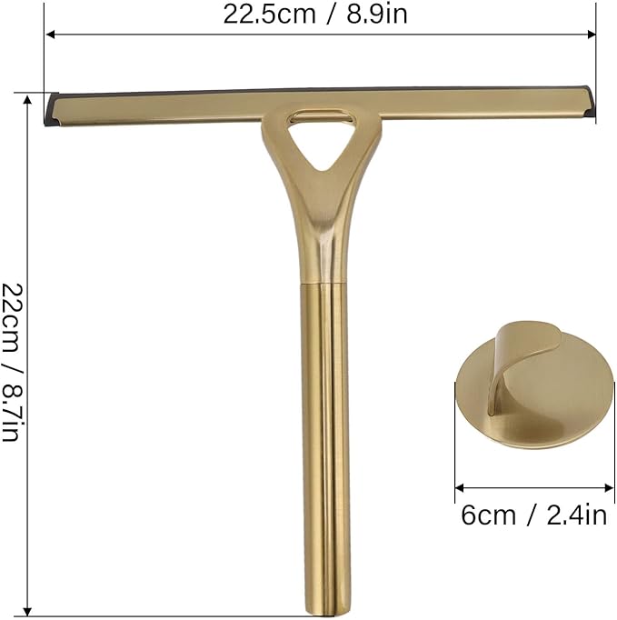 TOPINCN Stainless Steel Squeegee Window Cleaning Glassware Household Tile Squeegees Mirror Scratch Artifact for Glass Cleaner Gold Shower Squeegees