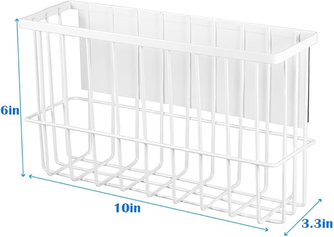 Picowe Large Dryer Ball Organizer Magnetic Storage Bin, Magnetic Basket Dryer Ball Holder for Laundry Room Organization and Storage to Hold 6 Dryer Balls, Without Balls (White, L )