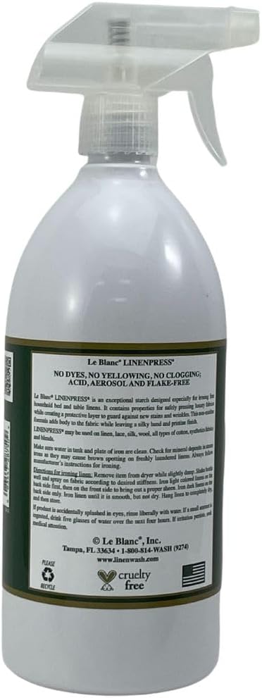 Le Blanc® Evergreen Woods Linenpress® – Luxury Starch Alternative for Pressing Fabrics- 32 oz. (1 Pack)