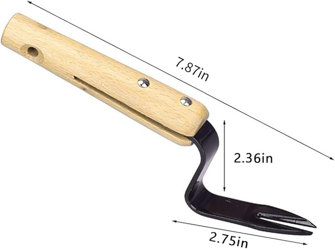 Kana Hoe 217 Japanese Garden Tool - Hand Hoe/Sickle is Perfect for Weeding and Cultivating. The Blade Edge is Very Sharp., Beige-028