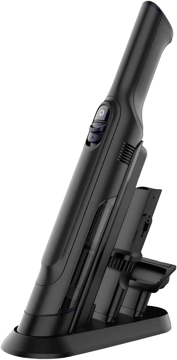 Handheld Vacuum Cordless, Lightweight 1.4lb with Powerful Suction, Charging Dock, Single Touch Empty and Detachable Dust Cup, Portable Mini Car Vac for Home Office and Pet Hair (Medium Gray)