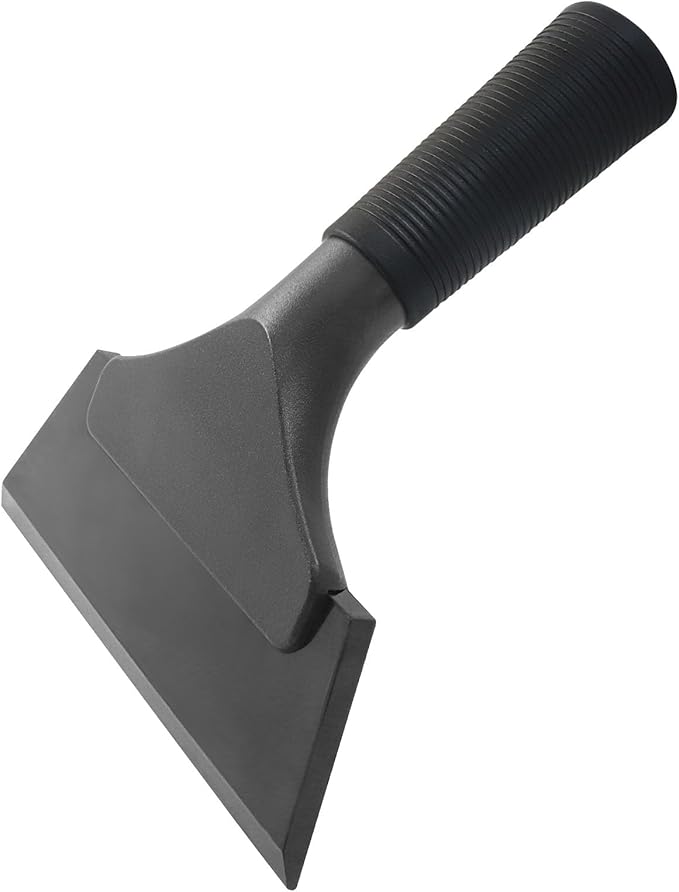 Small Squeegee 5 inch Rubber Window Tint Windshield Scraper, Non-Slip Handle Glass Cleaner for Car Glass Mirror Shower Door/Bathroom Cleaning(Pure Black, 1 Pack)