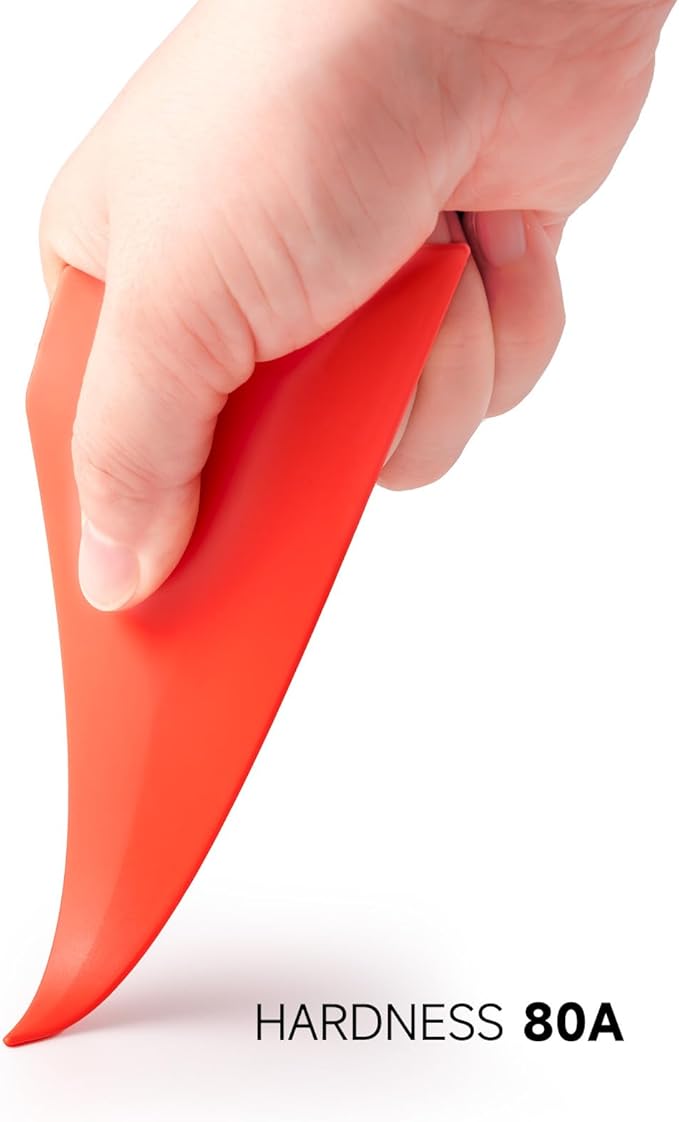 FOSHIO Small Squeegee Window Tinting Tools, Triangle Car Wrap Vinyl Tucking Tool, Wallpaper Smoothing, Film Application Kit (Red)