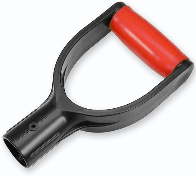 D Grip Plastic Spade Handle, 32mm Inner Diameter Snow Shovel Handle, Snow Scoop Digging Raking Tool Accessory (Red)