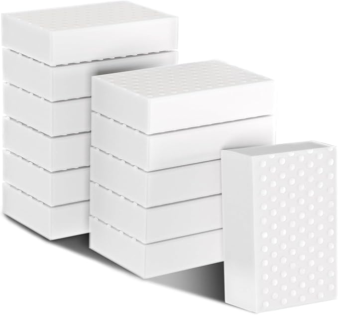 SmilePowo 12 Pack 2X Density, Extra Large Magic Cleaning Sponges Eraser,Melamine Sponge Foam Cleaning Pads- Bathroom, Floor