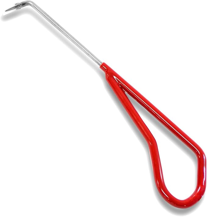 KAKURI Bonsai Root Hook, 8.6" Professional Bonsai Root Pick Tool, Japanese Stainless Steel, Red, Made in JAPAN