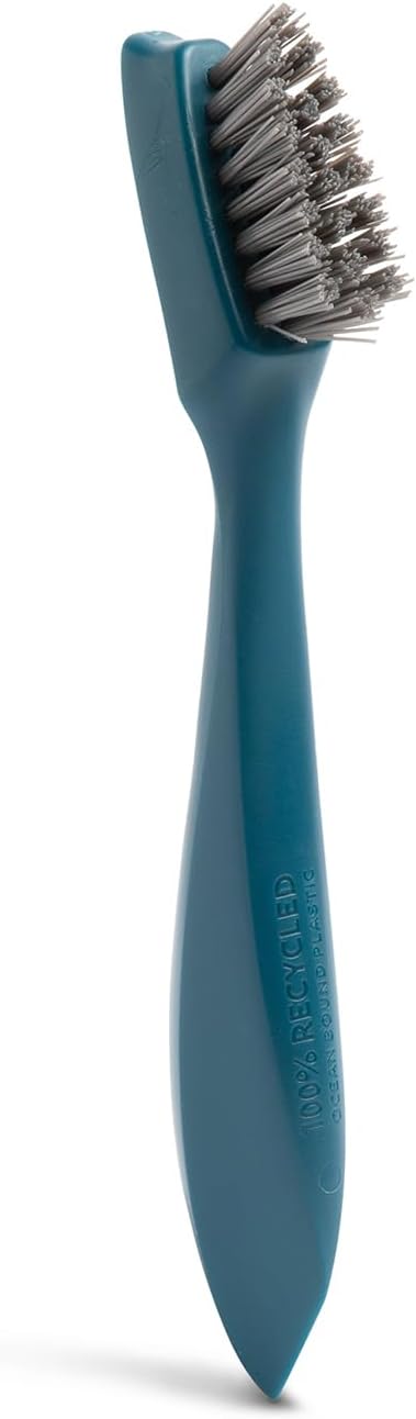 Full Circle Clean Ocean Small Grout Brush, Tough Bristles, Cleans Crevices, Sustainably Made 100% From Recycled Ghost Fishing Nets, Safe for Nonstick