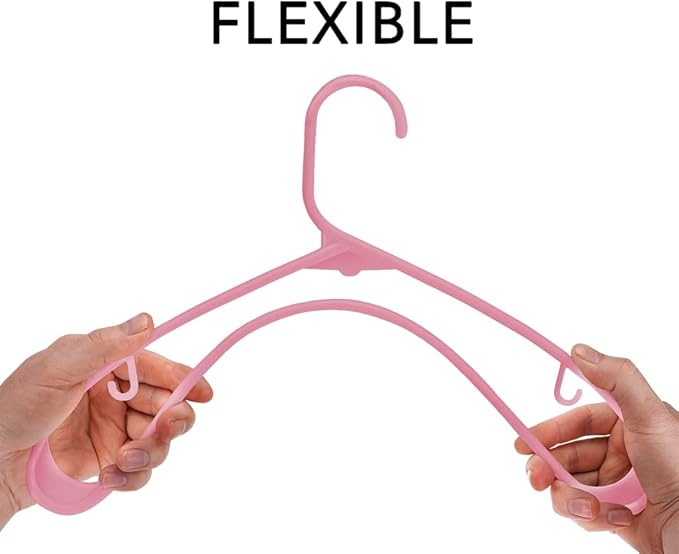 Sharpty Plastic Hangers Clothes Hangers for Clothing, Closet, Coats & Shirts - Durable & Space Saving - for Everyday Standard Use, Room Essentials & Basics - 20 Pack - Pink